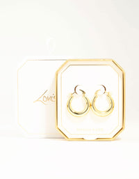 Gold Plated Large Smooth Chunky Hoop Earrings - link has visual effect only