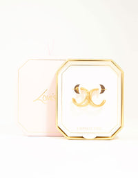 Waterproof Gold Plated Stainless Steel Triple Illusion Hoop Earrings - link has visual effect only