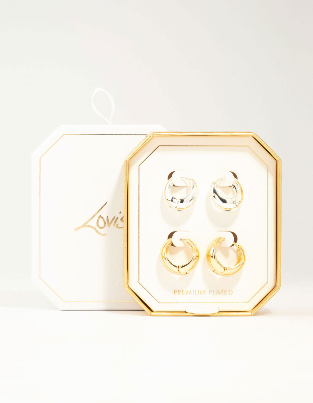 Mixed Metals Basic Medium Hoop Earrings 2-Pack