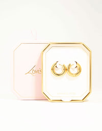 Waterproof Gold Plated Stainless Steel Small Chunky Huggie Earrings - link has visual effect only