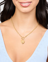Waterproof Gold Plated Stainless Steel Chubby Heart Necklace - link has visual effect only