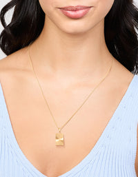 Waterproof Gold Plated Stainless Style Rectangular Ray Pendant Necklace - link has visual effect only