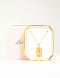 Waterproof Gold Plated Stainless Style Rectangular Ray Pendant Necklace - link has visual effect only