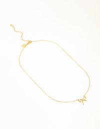 Waterproof Gold Plated Stainless Steel Plain Bow Necklace - link has visual effect only