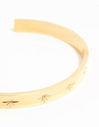 Waterproof Gold Plated Stainless Steel Celestial Wrist Cuff - link has visual effect only
