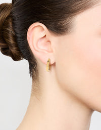 Waterproof Gold Plated Stainless Steel Basic Clicker Hoop Earrings - link has visual effect only