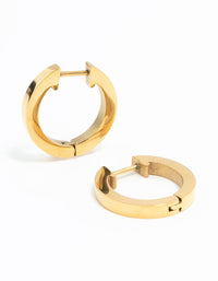 Waterproof Gold Plated Stainless Steel Basic Clicker Hoop Earrings - link has visual effect only