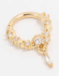 Gold Plated Surgical Steel Celestial Drop Clicker Ring - link has visual effect only