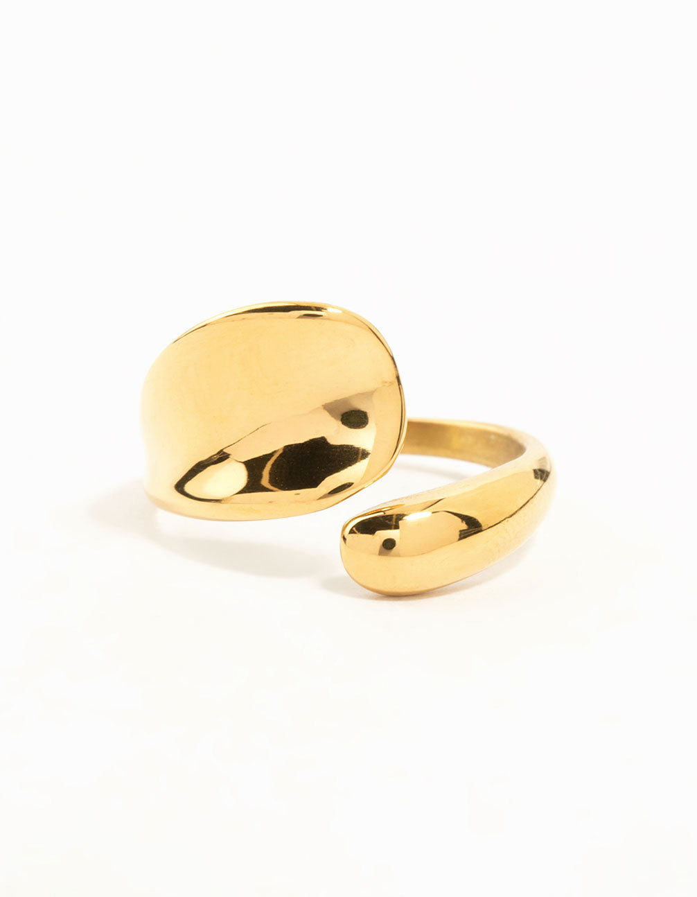 Waterproof Gold Plated Stainless Steel Bold Wrapped Ring