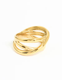 Waterproof Gold Plated Stainless Steel Multi Row Wrap Ring - link has visual effect only