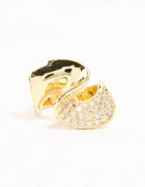 Gold Plated Cubic Zirconia Twisted Ring
