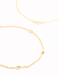 Gold Diamante & Ball Chain Bracelets 2-Pack - link has visual effect only