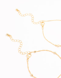 Gold Diamante & Ball Chain Bracelets 2-Pack - link has visual effect only