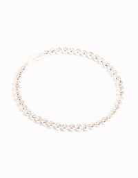 Silver Round Diamante Tennis Bracelet - link has visual effect only