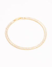 Gold Cubic Zirconia Tennis Bracelet - link has visual effect only