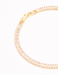 Gold Cubic Zirconia Tennis Bracelet - link has visual effect only