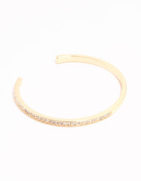 Gold Half Diamante Open Wrist Cuff - link has visual effect only