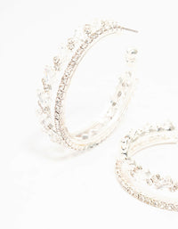 Silver Cubic Zirconia Hoop Earrings - link has visual effect only