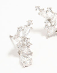 Silver Cubic Zirconia Drop Stud Earrings - link has visual effect only