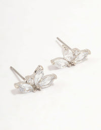 Silver Small Cubic Zirconia Stud Earrings - link has visual effect only