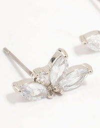 Silver Small Cubic Zirconia Stud Earrings - link has visual effect only