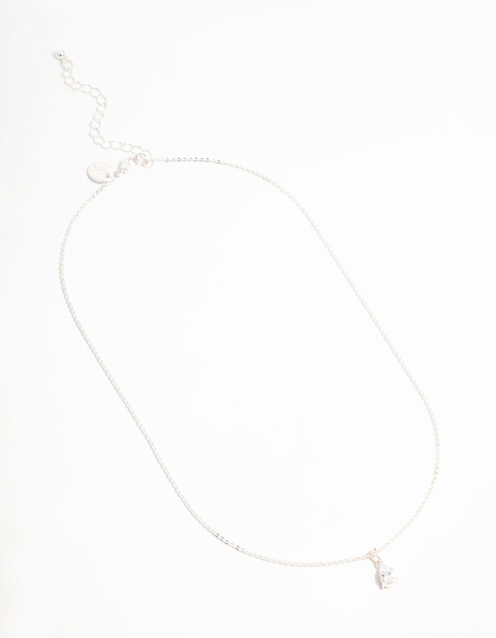 Silver Elegant Pear Shaped Cubic Zirconia Necklace