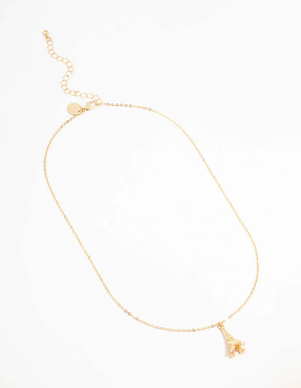Gold Eiffel Tower Necklace