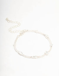 Silver Station Cupchain Cubic Zirconia Tennis Bracelet - link has visual effect only