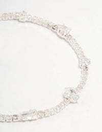 Silver Station Cupchain Cubic Zirconia Tennis Bracelet - link has visual effect only