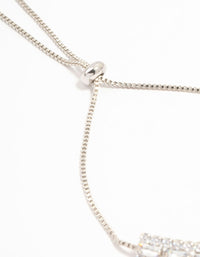 Silver Layered Cupchain Cubic Zirconia Toggle Bracelet - link has visual effect only