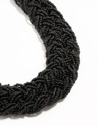 Black Beaded Braided Layered Necklace - link has visual effect only