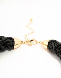 Black Beaded Braided Layered Necklace - link has visual effect only