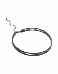 Black Thin Loop Choker Necklace - link has visual effect only