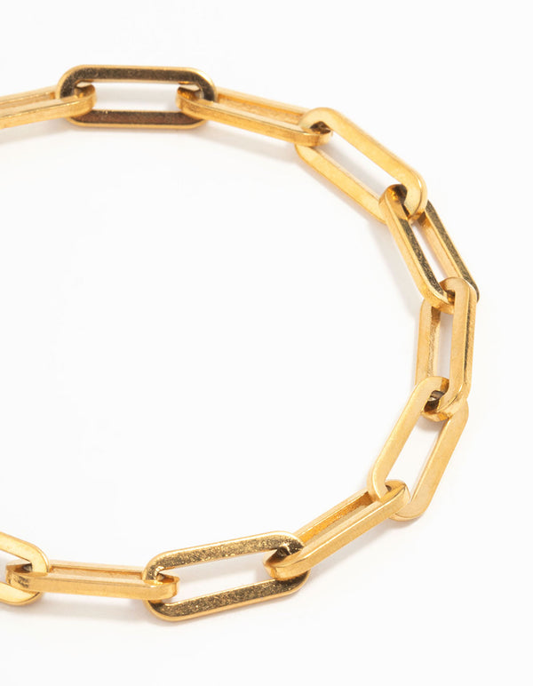 Waterproof Gold Plated Stainless Steel Paper Clip Bracelet