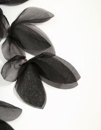 Black Chiffon Fabric Petal Leaf Drop Earrings - link has visual effect only