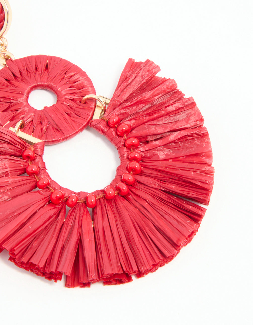 Pink Paper Fan Circular Drop Earrings