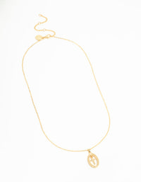 Gold Plated Cubic Zirconia Oval Cross Necklace - link has visual effect only