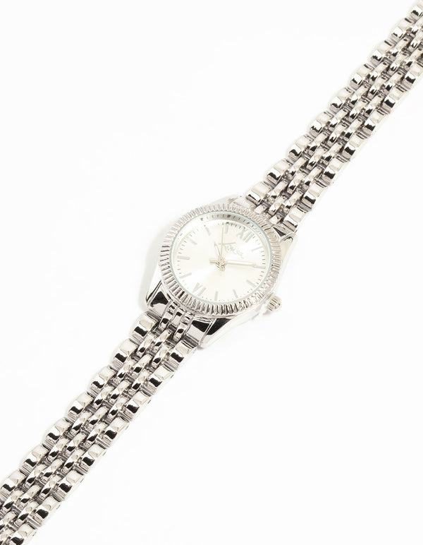 Silver Round Small Watch