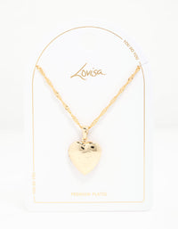 Gold Plated Heart Locket Initial B Necklace - link has visual effect only