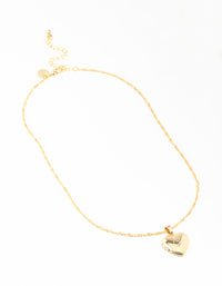 Gold Plated C Heart Locket Necklace - link has visual effect only