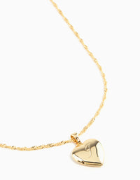 Gold Plated Heart Locket Initial J Necklace - link has visual effect only