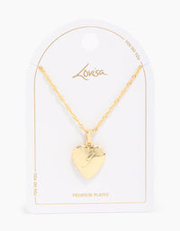 Gold Plated Heart Locket Initial J Necklace - link has visual effect only