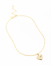 Gold Plated R Heart Locket Necklace - link has visual effect only