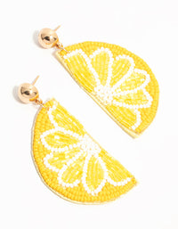 Yellow Beaded Lemon Drop Earrings - link has visual effect only