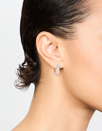 Rose Gold Plain Chubby Huggie Earrings - link has visual effect only