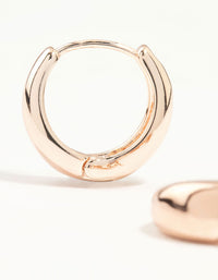 Rose Gold Plain Chubby Huggie Earrings - link has visual effect only