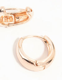Rose Gold Plain Chubby Huggie Earrings - link has visual effect only