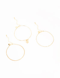 Gold Starfish & Mixed Chain Anklet 3-Pack - link has visual effect only