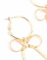 Gold Statement Bow Hoop Drop Earrings - link has visual effect only
