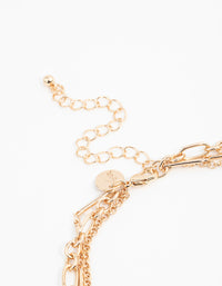 Gold Heart Layered Charm Necklace - link has visual effect only
